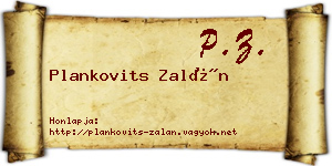 Plankovits Zalán névjegykártya